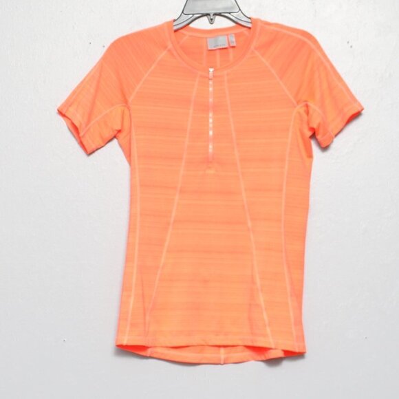 Athleta Pacifica fitted 1/4 zip vermillion tee - Picture 2 of 6